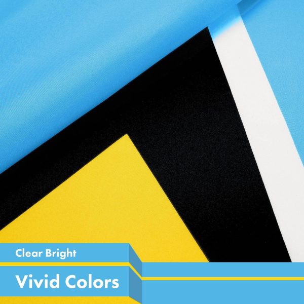 G128 3 Pack: Saint Lucia Saint Lucian Flag | 3x5 Ft | LiteWeave Pro Series Printed 150D Poly | Country Flag, Indoor/Outdoor, Vibrant Colors, Brass Grommets, Thicker and More Durable Than 100D 75D Poly - Image 3