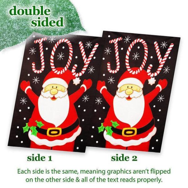 G128 House Flag Joyful Santa | 28x40 Inch | Printed Blockout Polyester - Christmas Decoration - Image 3