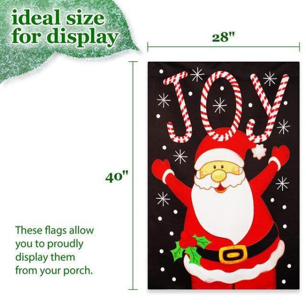 G128 House Flag Joyful Santa | 28x40 Inch | Printed Blockout Polyester - Christmas Decoration - Image 4