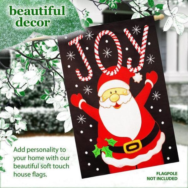 G128 House Flag Joyful Santa | 28x40 Inch | Printed Blockout Polyester - Christmas Decoration - Image 9