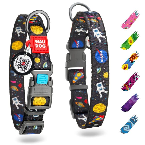 Nylon Dog Collar   Adjustable Dog Collar for Large Dogs Small & Medium Dogs   Breakaway Puppy Collars for Large Breed Dogs   Boy & Girl Dog Collars with Durable Plastic Buckle and QR Dog Tag
