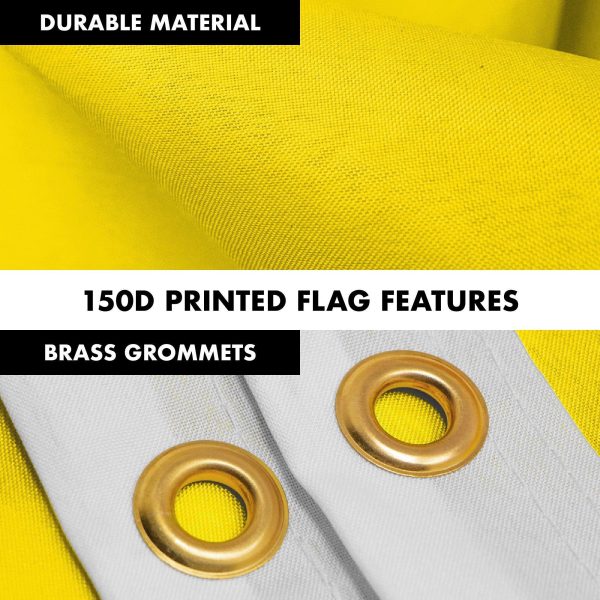 G128 Combo Pack: 5 Ft Tangle Free Aluminum Spinning Flagpole (Black) & Solid Yellow Color Flag 2x3 Ft, LiteWeave Pro Series Printed 150D Polyester | Pole with Flag Included - Image 4