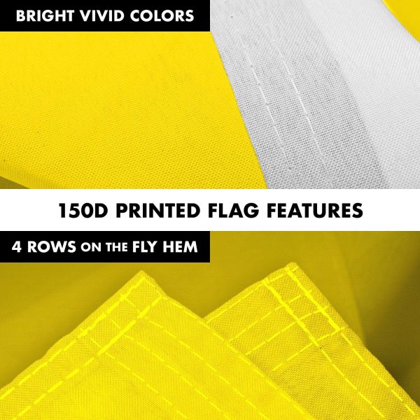 G128 Combo Pack: 5 Ft Tangle Free Aluminum Spinning Flagpole (Black) & Solid Yellow Color Flag 2x3 Ft, LiteWeave Pro Series Printed 150D Polyester | Pole with Flag Included - Image 5