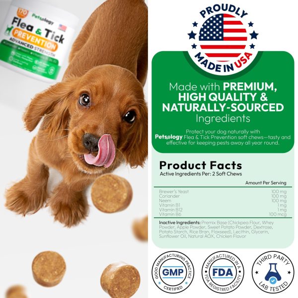 Flea and Tick Prevention for Dogs Pills   Natural Dog Flea & Tick Control   170 Soft Chewables   Oral Defense Treatment for Dogs Supplement   Vet Formulated Chews   All Breeds & Ages   Made in USA - Image 6