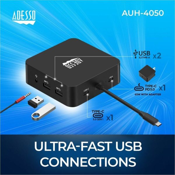 Adesso 11 in USB-C Multiport Docking Station(TAA Compliant) - Image 5