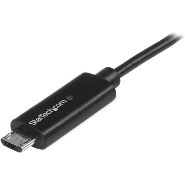 StarTech.com 1m 3 ft Micro-USB Cable with LED Charging Light - M/M - USB to Micro USB Cable - Image 2