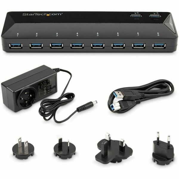 StarTech.com 10-Port USB 3.0 Hub with Charge and Sync Ports - 2 x 1.5A Ports - Desktop USB Hub and Fast-Charging Station - Image 6