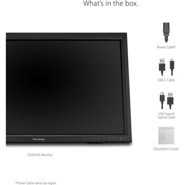 ViewSonic TD2423D 24 Inch 1080p 10-Point Multi IR Touch Screen Monitor with Eye Care HDMI, VGA, USB Hub and DisplayPort - Image 10