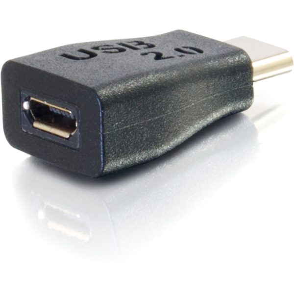 C2G USB 2.0 USB Type C to USB Micro B Adapter M/F - USB C to Phone Black - Image 5