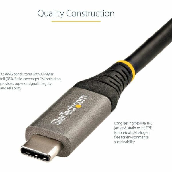 StarTech.com 20" 50cm USB C Cable 10Gbps, USB 3.1 Type-C Cable, 5A/100W, DP Alt Mode, USB-C Cord for USB-C Laptop/Phone/Device - Image 6
