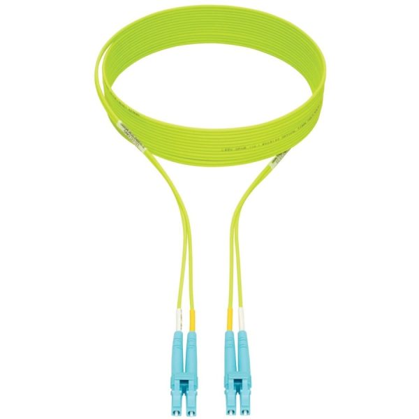 Eaton Tripp Lite Series 100G Duplex Multimode 50/125 OM5 LSZH Fiber Optic Cable (LC/LC), Lime Green, 3 m - Image 2