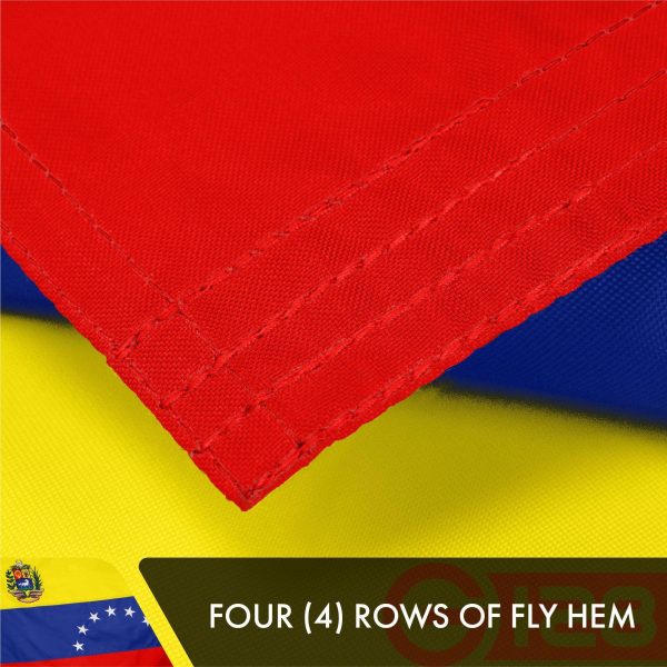 G128 10 Pack: Venezuela 7 Stars Venezuelan Flag | 3x5 Ft | Double ToughWeave Series Double Sided Embroidered 210D Polyester | Country Flag, Embroidered Design, Brass Grommets, Heavy Duty, 2-ply - Image 5