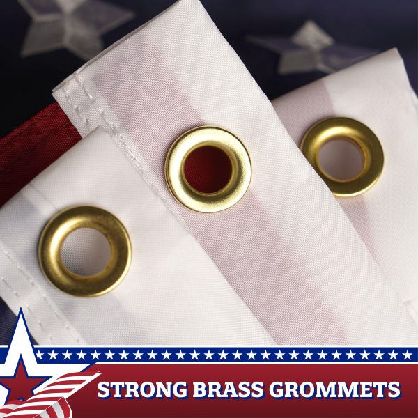 G128 2 Pack: USA Pleated Fan Flag 2x2 Feet Star Center Quarter Circle Embroidered Polyester Stars and Stripes - Image 2