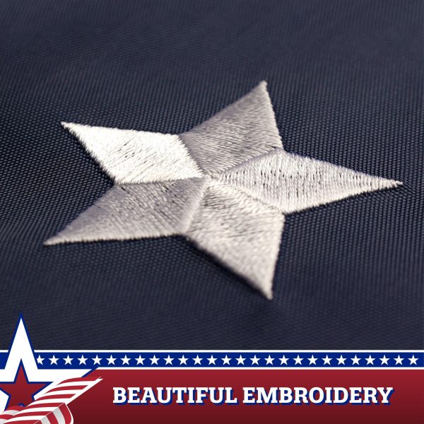G128 2 Pack: USA Pleated Fan Flag 2x2 Feet Star Center Quarter Circle Embroidered Polyester Stars and Stripes - Image 3