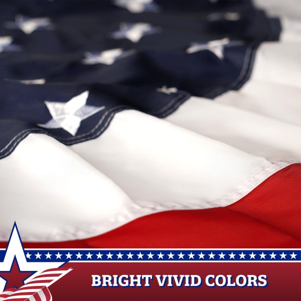 G128 2 Pack: USA Pleated Fan Flag 2x2 Feet Star Center Quarter Circle Embroidered Polyester Stars and Stripes - Image 4