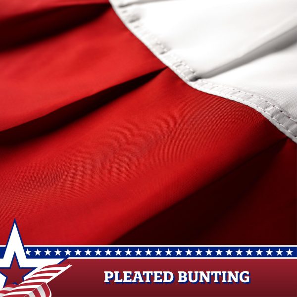 G128 2 Pack: USA Pleated Fan Flag 2x2 Feet Star Center Quarter Circle Embroidered Polyester Stars and Stripes - Image 6
