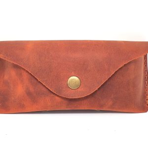 Leather Eyeglass Case  Glasses Case   Sunglass Case   Genuine Leather Eyeglasses Case with Snap Closure