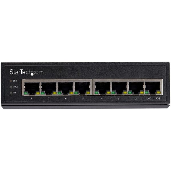 StarTech.com Industrial 8 Port Gigabit PoE Switch 30W - Power Over Ethernet Switch - GbE POE+ Network Switch - Unmanaged - IP-30 - Image 3