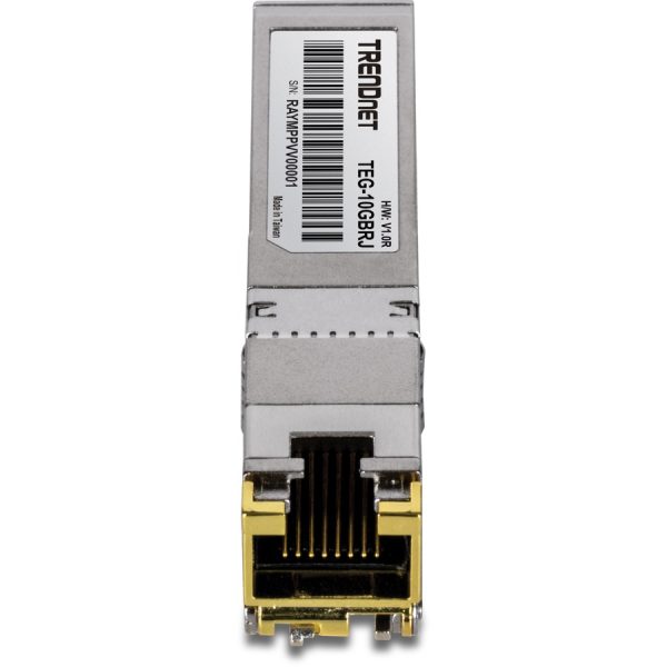 TRENDnet 10G RJ-45 Copper SFP+ Module, Convert A Standard SFP+ Slot Into A RJ-45 Multi-Gigabit Port, Connect Devices Up To 30m (98ft), Hot-Pluggable, Lifetime Protection, Silver, TEG-10GBRJ - Image 9