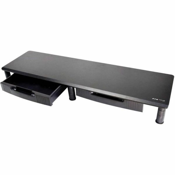 Eaton Tripp Lite Series Extra-Wide Dual-Monitor Riser with Storage Drawers, 39 x 11 in., Black, TAA - Image 2