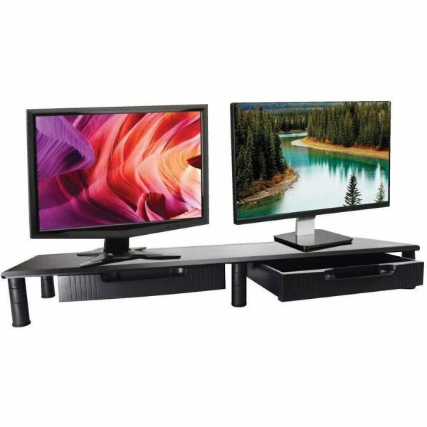 Eaton Tripp Lite Series Extra-Wide Dual-Monitor Riser with Storage Drawers, 39 x 11 in., Black, TAA - Image 3