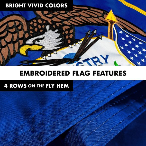 G128 - 6 Feet Tangle Free Spinning Flagpole (White) Utah Double Sided Brass Grommets Embroidered 3x5 ft (Flag Included) Aluminum Flag Pole - Image 5