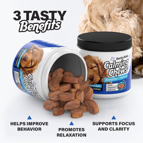 Calming Chews for Dogs Dog Anxiety Relief Promote Relaxation Dog Calming Chews with Melatonin for Dogs Chamomile Magnesium Citrate 90 Soft Chews Chicken Flavor - Image 2