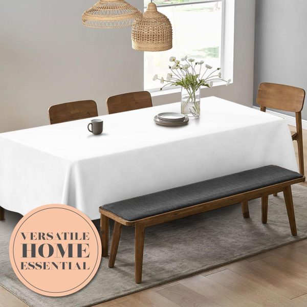 Classic White Tablecloth 90x156   White Table Clothes for 8 Foot Rectangle Tables 200 GSM Stain and Wrinkle Resistant Washable Fabric [2 Pack] - Image 5