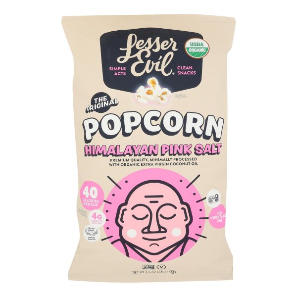 Lesser Evil - Popcorn Himlyn Pink Salt - Case of 12-4.6 OZ