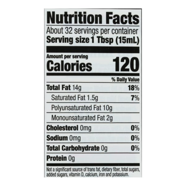 Spectrum Naturals Refined Walnut Oil - Case of 12 - 16 Fl oz.