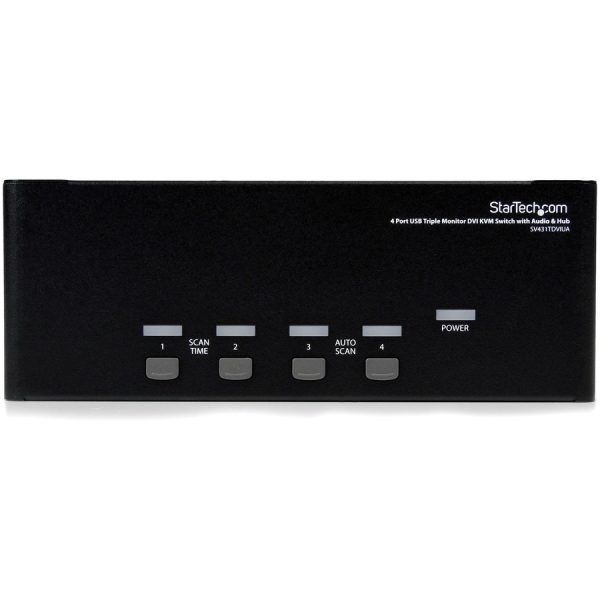 StarTech.com 4 Port Triple Monitor DVI USB KVM Switch with Audio & USB 2.0 Hub - Image 2