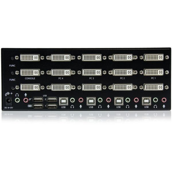 StarTech.com 4 Port Triple Monitor DVI USB KVM Switch with Audio & USB 2.0 Hub - Image 3