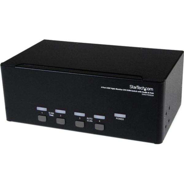 StarTech.com 4 Port Triple Monitor DVI USB KVM Switch with Audio & USB 2.0 Hub - Image 4