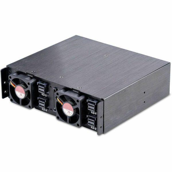 StarTech.com 4-Bay Backplane for U.2 Drives, Fits in a 5.25inch Bay, Mobile Rack for 2.5inch U.2 (SFF-8639) NVMe HDD/SSDs, Removable Trays - Image 2