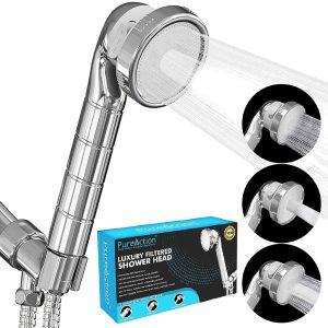 PureAction Luxury Filtered Shower Head with Handheld Hose  Hard Water Softener High Pressure & Water Saving Showerhead Filter  Removes Chlorine & Flouride For Dry Skin & Hair  SPA Showerhead Filter