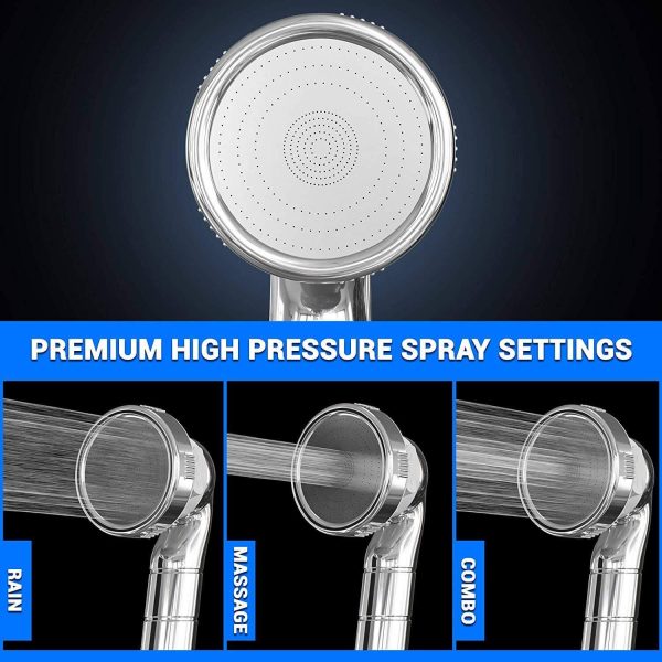 PureAction Luxury Filtered Shower Head with Handheld Hose  Hard Water Softener High Pressure & Water Saving Showerhead Filter  Removes Chlorine & Flouride For Dry Skin & Hair  SPA Showerhead Filter - Image 2