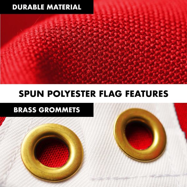 G128 Combo Pack: 5 Ft Tangle Free Spinning Flagpole (Silver) & Haiti Flag 2x3 Ft Embroidered 220GSM Spun Polyester, Brass Grommets (Flag Included) Aluminum Flag Pole - Image 4