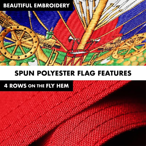 G128 Combo Pack: 5 Ft Tangle Free Spinning Flagpole (Silver) & Haiti Flag 2x3 Ft Embroidered 220GSM Spun Polyester, Brass Grommets (Flag Included) Aluminum Flag Pole - Image 5