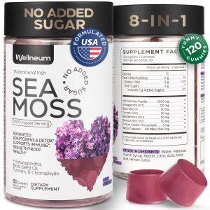 Multimineral Sea Moss Glow Gummies 3000 Mg   Irish Seamoss for Immunity Thyroid Health Skin   Detox Cleanse Gummies with Black Seed Oil Bladderwrack Ashwagandha   No Sugar GMO   for Men and Women