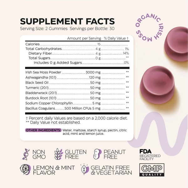 Multimineral Sea Moss Glow Gummies 3000 Mg   Irish Seamoss for Immunity Thyroid Health Skin   Detox Cleanse Gummies with Black Seed Oil Bladderwrack Ashwagandha   No Sugar GMO   for Men and Women - Image 6