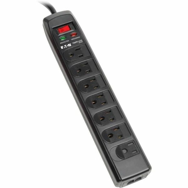 Eaton Tripp Lite Series Protect It! 7-Outlet Surge Protector, 6 ft. (1.83 m) Cord, 1440 Joules, Tel/Modem Protection, Safety Covers - Image 2