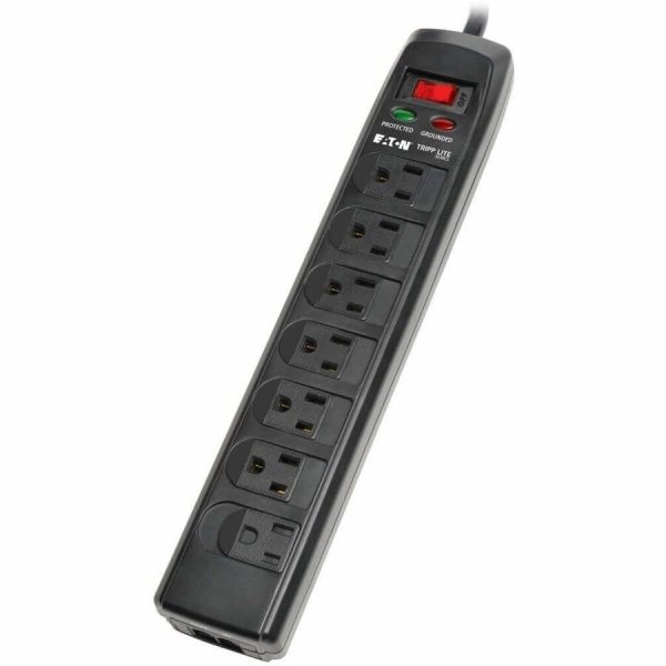 Eaton Tripp Lite Series Protect It! 7-Outlet Surge Protector, 6 ft. (1.83 m) Cord, 1440 Joules, Tel/Modem Protection, Safety Covers - Image 3