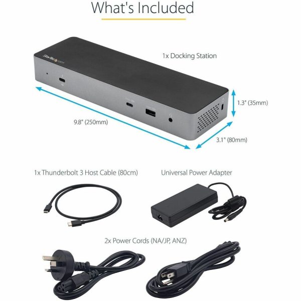 StarTech.com Thunderbolt Dock w/USB-C Host Compatibility - Dual 4K 60Hz DP 1.4 or HDMI TB/USB-C Docking Station - 1x 8K - 96W PD/5xUSB - Image 7