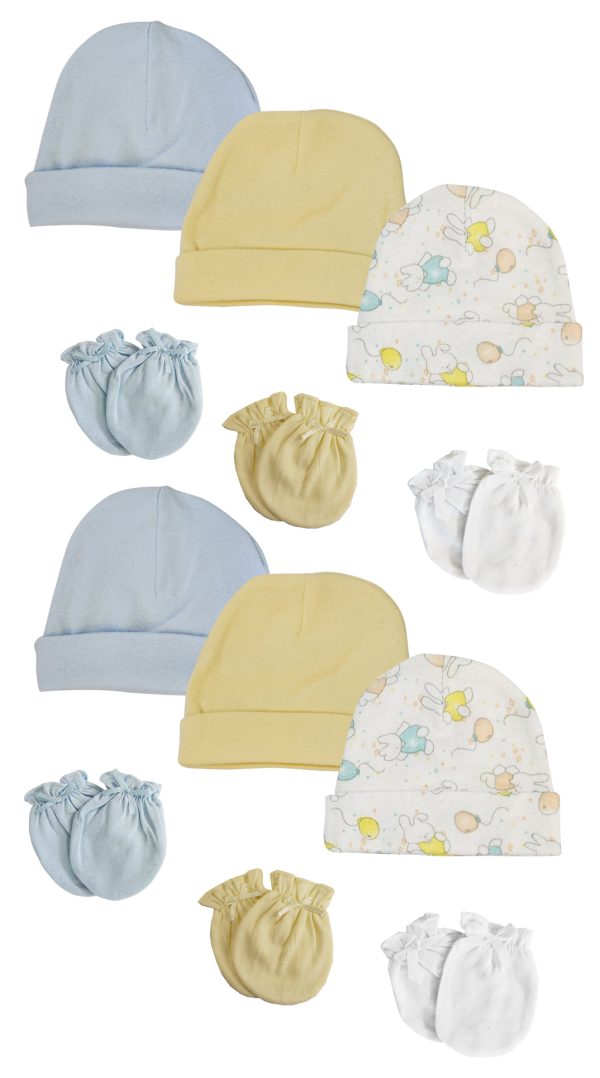 Boys Baby Caps And Mittens (pack Of 12) Nc_0266