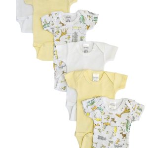 Baby Boy, Baby Girl, Unisex Short Sleeve Onezies Variety (pack Of 6) Nc_0228