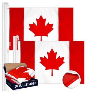 Canada Canadian Flag 3x5 Ft 2-Pack Double-sided Embroidered Polyester By G128