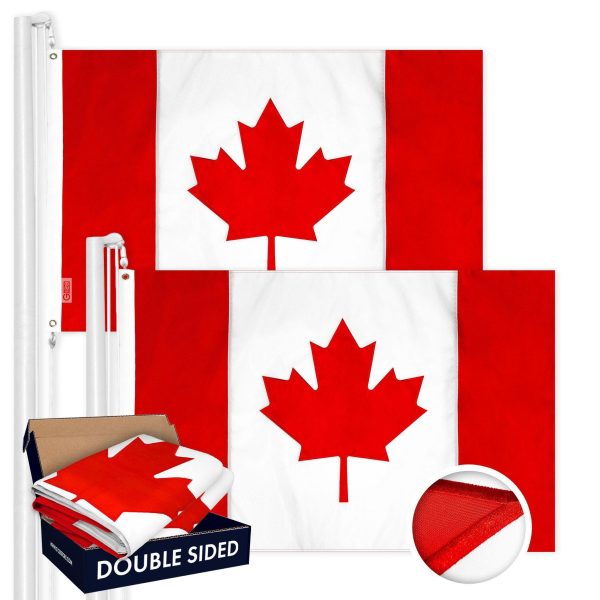 Canada Canadian Flag 3x5 Ft 2-Pack Double-sided Embroidered Polyester By G128