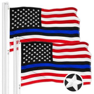 Blue Lives Matter Flag 2.5x4FT 2-Pack Embroidered Polyester By G128