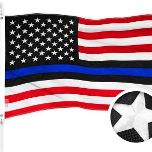 Blue Lives Matter Flag 210D Embroidered Polyester 2x3 Ft