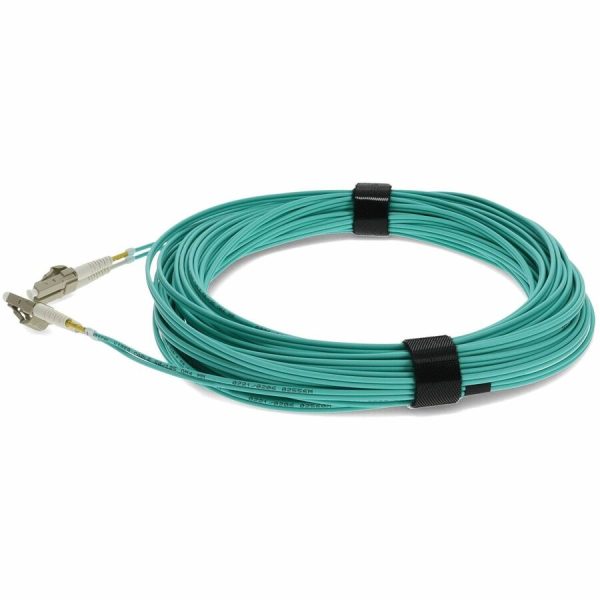 AddOn 25ft LC (Male) to LC (Male) Aqua OM4 Duplex Fiber OFNR (Riser-Rated) Patch Cable - Image 2